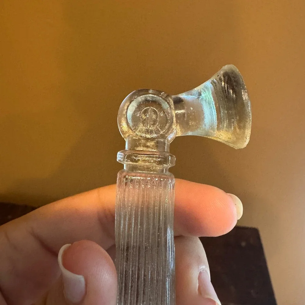 Vintage 1940s Clear Glass Candle Stick Telephone‎ Candy Container Knick Knack